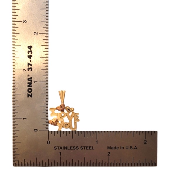 14 Karat Yellow/ Rose Gold "I Love You" Pendant #20169 - Picture 7 of 8